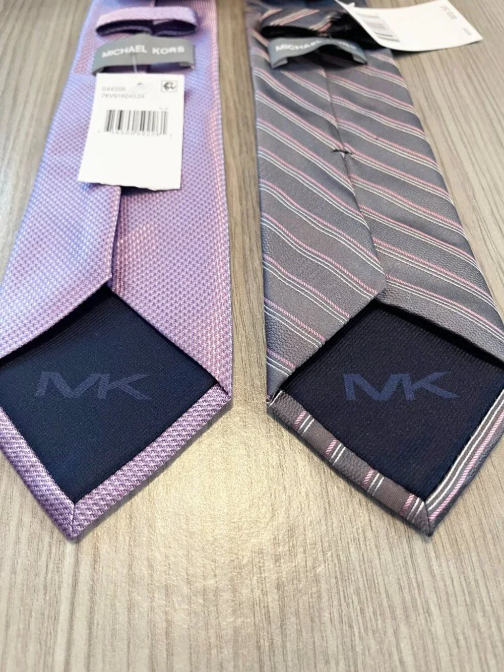 Michael Kors Lot of 2 100% Silk Ties Purple Gray Pink NWT Wedding Preppy Office